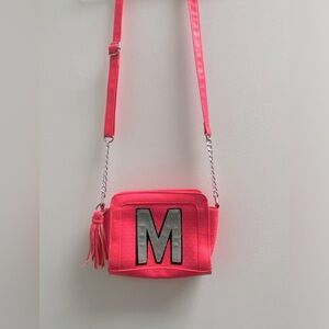 JUSTICE Girl’s Hot Pink Crossbody Bag with M Initial